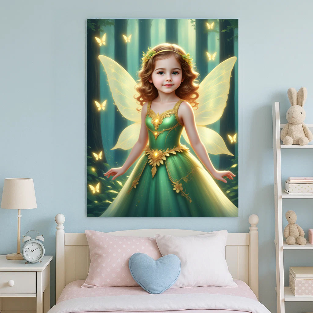 Earth Princess Custom Portrait - Personalized Canvas Wall Art for Kids