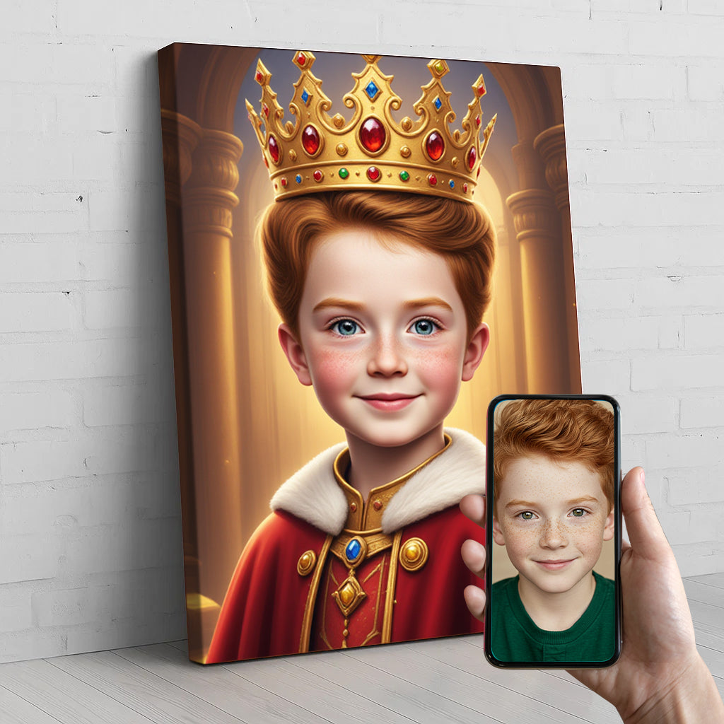 King Royal Custom Portrait - Personalized Canvas Wall Art for Kids