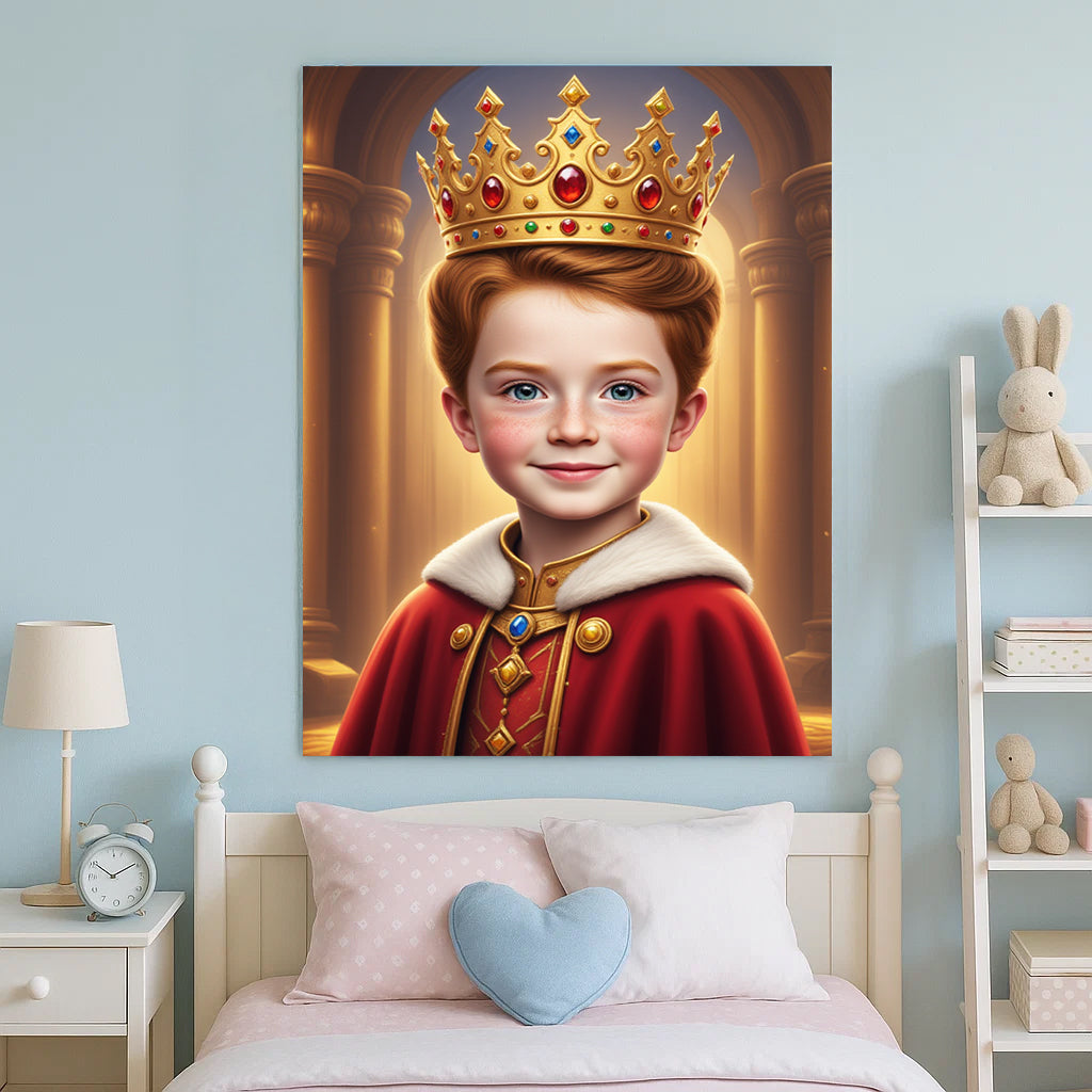 King Royal Custom Portrait - Personalized Canvas Wall Art for Kids
