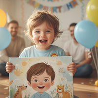 birthday gift 2 year old girl — personalized portrait canvas gift for kids