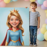 birthday gift 7 year old girl — personalized portrait canvas gift for kids