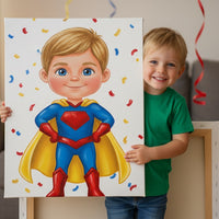 birthday gift 5 year old boy — personalized portrait canvas gift for kids