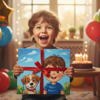 birthday gift 5 year old girl — personalized portrait canvas gift for kids