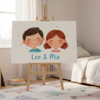 canvas print vs digital file personalized kids portrait — personalized portrait canvas gift for kids