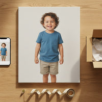 how to choose right photo for child portrait gift — personalized portrait canvas gift for kids