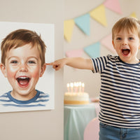 last minute birthday gifts kids thoughtful — personalized portrait canvas gift for kids