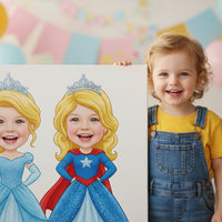 birthday gift 3 year old boy — personalized portrait canvas gift for kids
