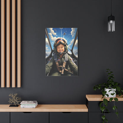 Fighter Pilot  - Personalized Kid Portrait For Boys