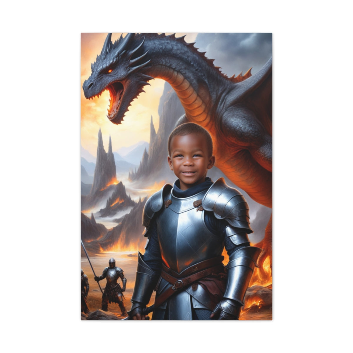 Dragon Warrior - Personalized Kid Portrait For Boys