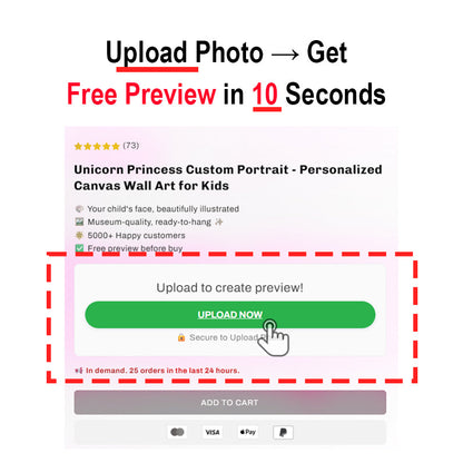 Ice Princess Warrior Custom Portrait - Personalized Canvas Wall Art for Kids