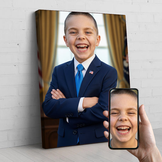 Mr President Custom Portrait - Personalized Canvas Wall Art for Kids