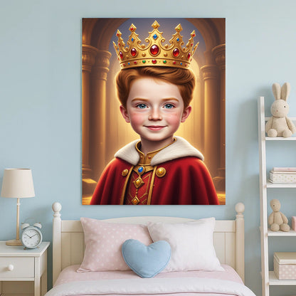 King Royal Custom Portrait - Personalized Canvas Wall Art for Kids