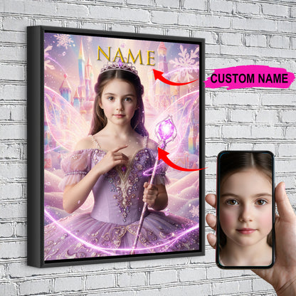 Sugar Plum Fairy Custom Portrait - Personalized Canvas Wall Art for Kids