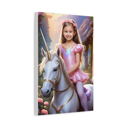 Unicorn Princess - Personalized Kid Portrait For Girl