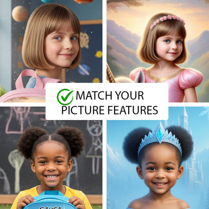 Ruby Princess Custom Portrait - Personalized Canvas Wall Art for Kids